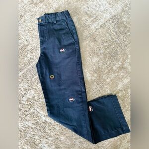 Boys Vineyard Vines Navy Chinos with Embroidered Accents